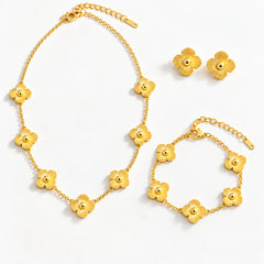 Golden Petal Necklace Set