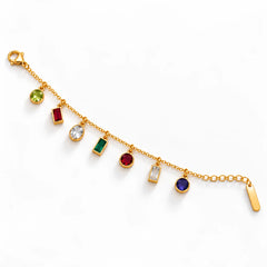 Rainbow Gemstone Charm Bracelet