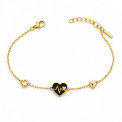 Noir Heart Link Bracelet