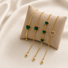 Emerald Crystal Bracelet Combo - 18K Gold Plated