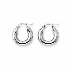Chunky Silver Hoop Earrings - Silver 925