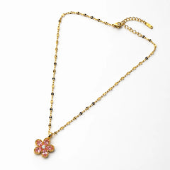 Blush Bloom Pendant Necklace - 18K Gold Plated