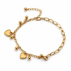 Double Layer Heart Charm Bracelet
