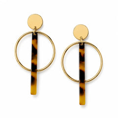 Minimalist Hoop Bar Drop Earrings