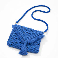 Powder Blue Boho Macrame Sling Bag