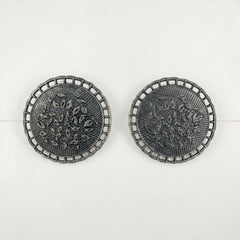 Black Oxidised Leaf Vine Stud Earrings