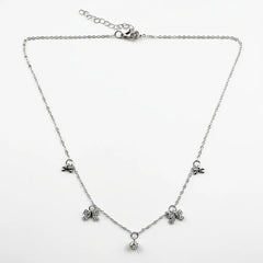 Western Bow & Crystal Charm Necklace