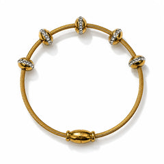 Crystal Spacer Bangle - 18K Gold Plated