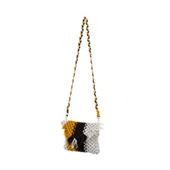 Macrame Brown N Yellow Sling Bag