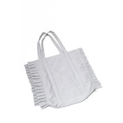 Misty White Frill Tote Bag