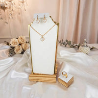 Gold Tone Pearl Heart Jewellery Set