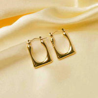 Golden Rectangular Hoops - 18K Gold Plated