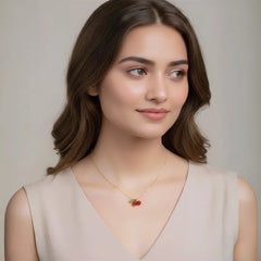 Cherry Golden Chain Necklace - 18K Gold Plated