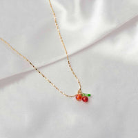 Cherry Golden Chain Necklace - 18K Gold Plated