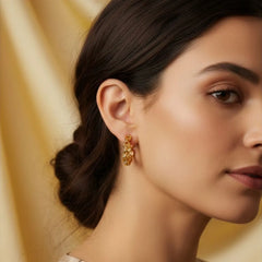 Golden Link Chain Hoops - 18K Gold Plated
