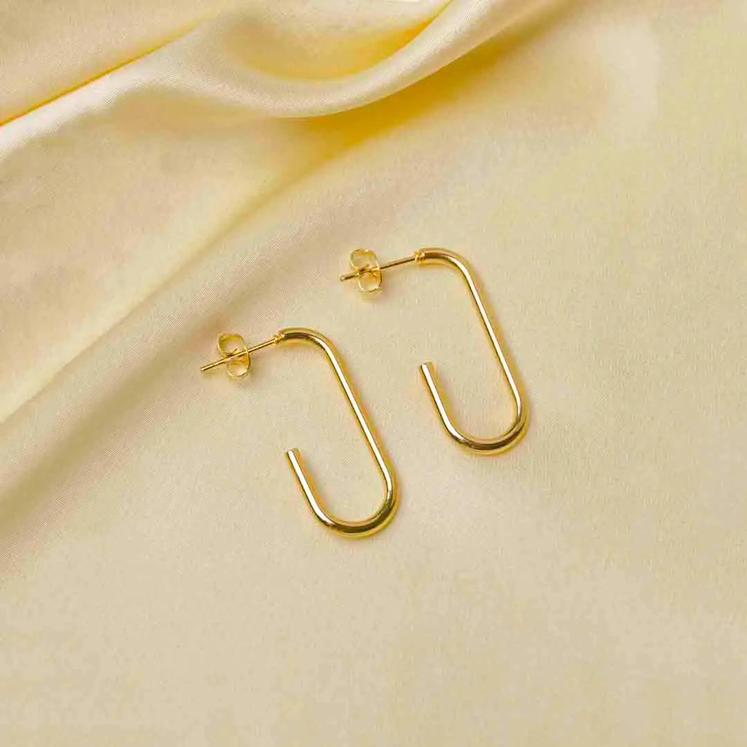 Golden Slim Hook Earrings