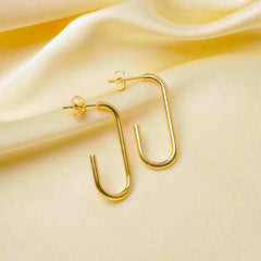 Golden Slim Hook Earrings