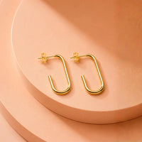Golden Slim Hook Earrings - 18K Gold Plated