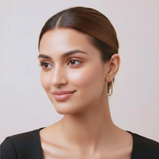 Golden Slim Hook Earrings - 18K Gold Plated