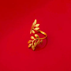 Golden Leaf Vine Ring - 18K Gold Plated