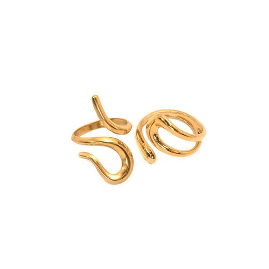Pack of 2 Golden Assymetrical Rings