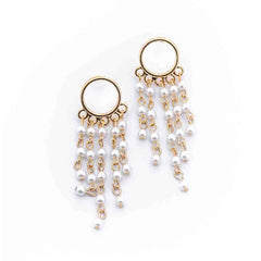 Cascading Pearl Dangle Earrings