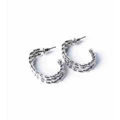 Braided Chain Triple Layered Open Hoops