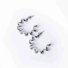 Silver Swirl Drop Earrings