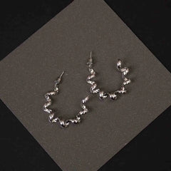 Silver Swirl Drop Earrings