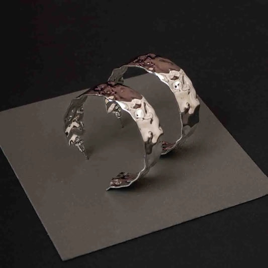 Textured Molten Hoop Earrings