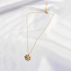 Golden Chain Silver Flower Spinning Necklace