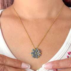 Golden Chain Silver Flower Spinning Necklace