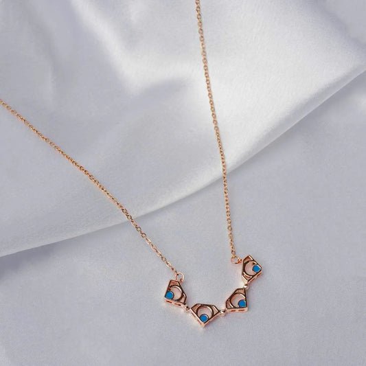 Rose Gold Floral Magnetic Pendant Necklace