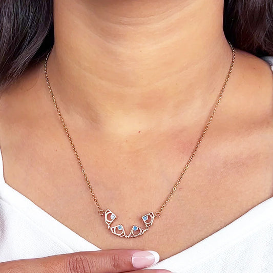 Rose Gold Floral Magnetic Pendant Necklace