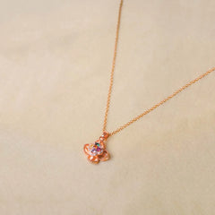 Rose Gold Floral Spinning Necklace