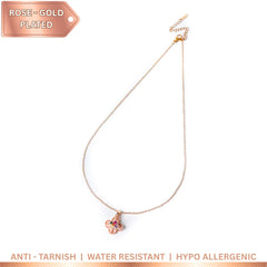 Rose Gold Floral Spinning Necklace