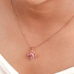 Rose Gold Floral Spinning Necklace