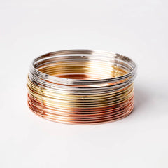 Three Tone Slim Bangles