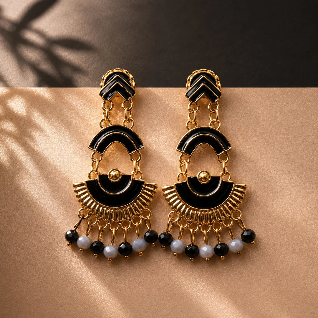 Boho Geometric Golden Dangle Earrings