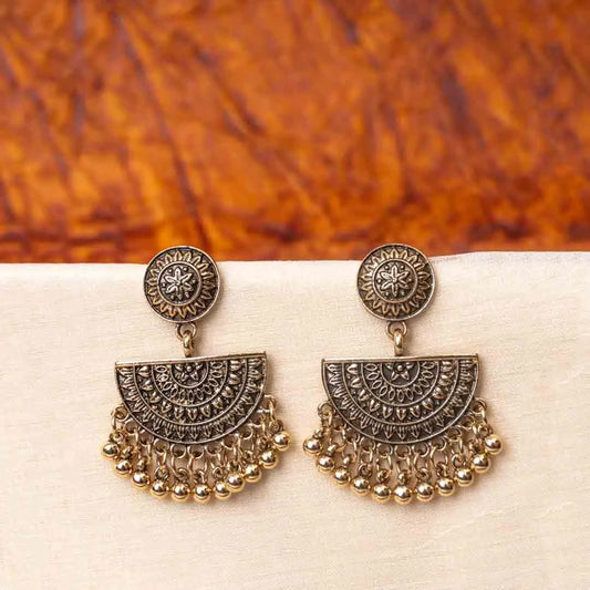 Intricate Antique Semi Circle Dangle Earrings