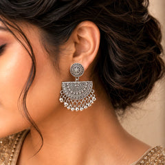 Intricate Antique Semi Circle Dangle Earrings