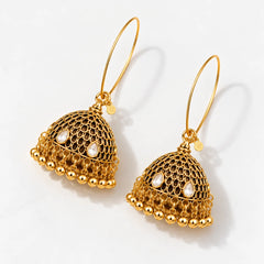 Golden Dome Jhumka Earrings