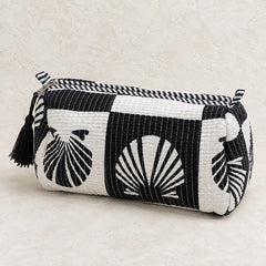 Black White Shell 3 Layered Pouches
