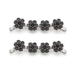Oxidised Silver Floral Ear Cuff