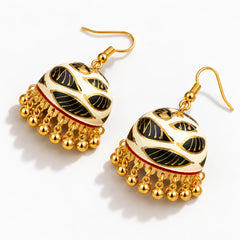 Royal Leaf Meenakari Jhumka