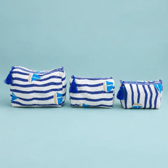 Blue Sailboat 3 Layered Pouches