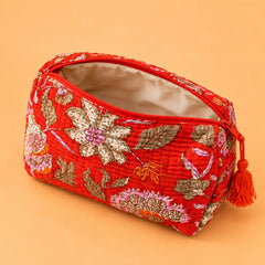 Orange Floral Garden Pouch Set