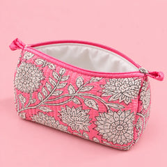 Pink & White Floral Pouch Set