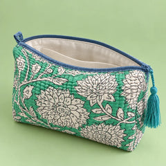 Turquoise & White Floral Pouch Set