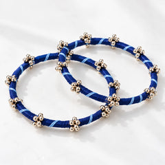 Blue Stripe Ghungroo Bangle Set